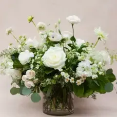 White roses with soft greenery